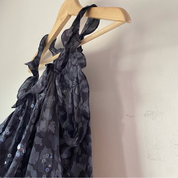 Rebecca Taylor 2 Grey Silk Ruffle Detail Top - Picture 9 of 12